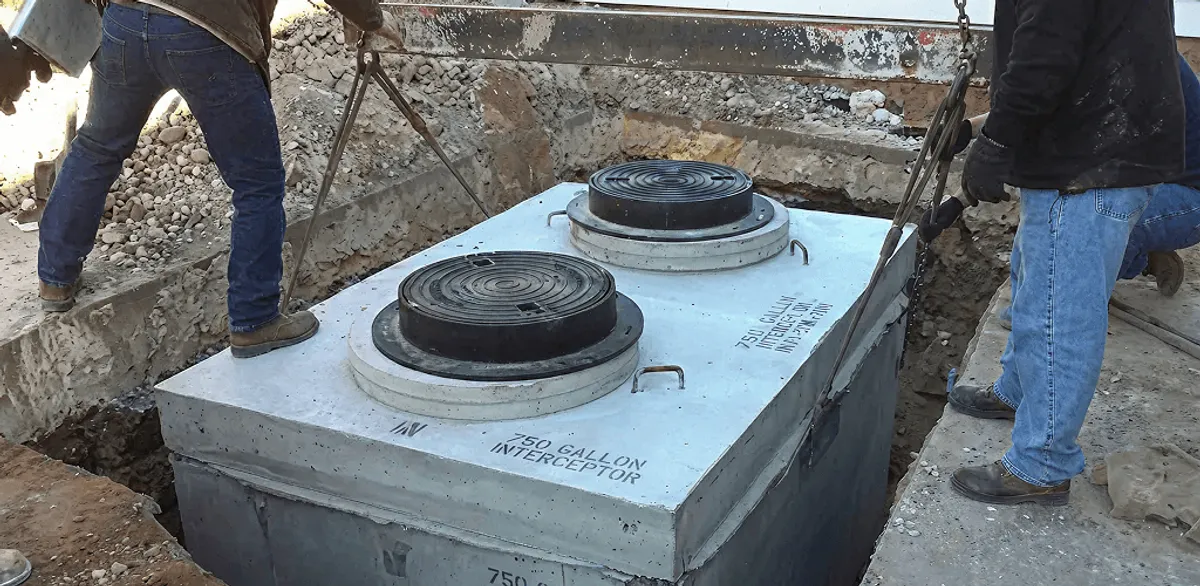 Grease trap installation for a commercial property drainage system in Tucson, AZ